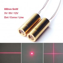 650nm 5mW 3V 5V 12V Dot Cross Line Red Laser Head Industrial Grade Laser Module